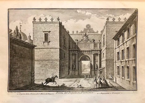 Vasi Giuseppe (1710-1782) Porta del Popolo olim Flaminia 1786 Roma